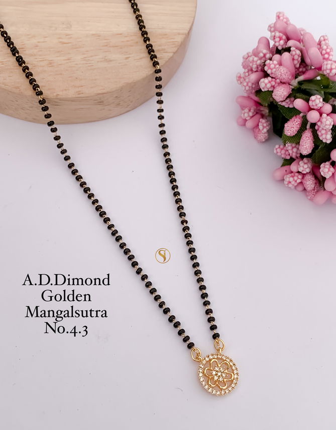 17 Daily Wear AD Diamond Golden Mangalsutra Wholesale Price In Surat
